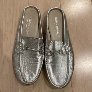 Michael Pasinkoff silver leather shoes slides 36